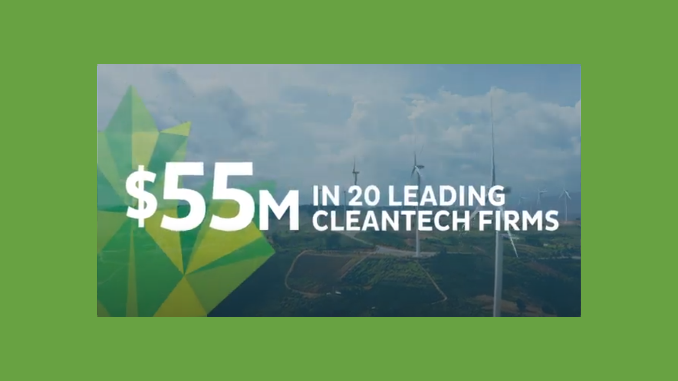 $55 Million in 20 Leading Cleantech firms